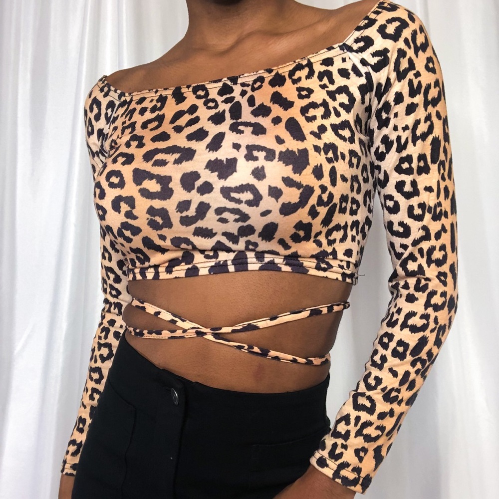 Cropped Leopard Print Top